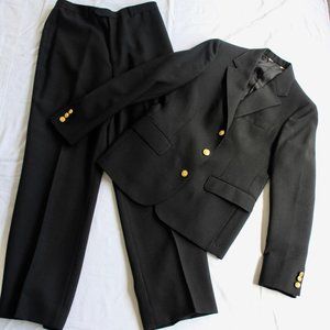 Black Vintage Suit w/ Gold Buttons
